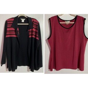 Exclusively Misook 2 Piece Set Tank Top Cardigan 3X Office Elegant Business